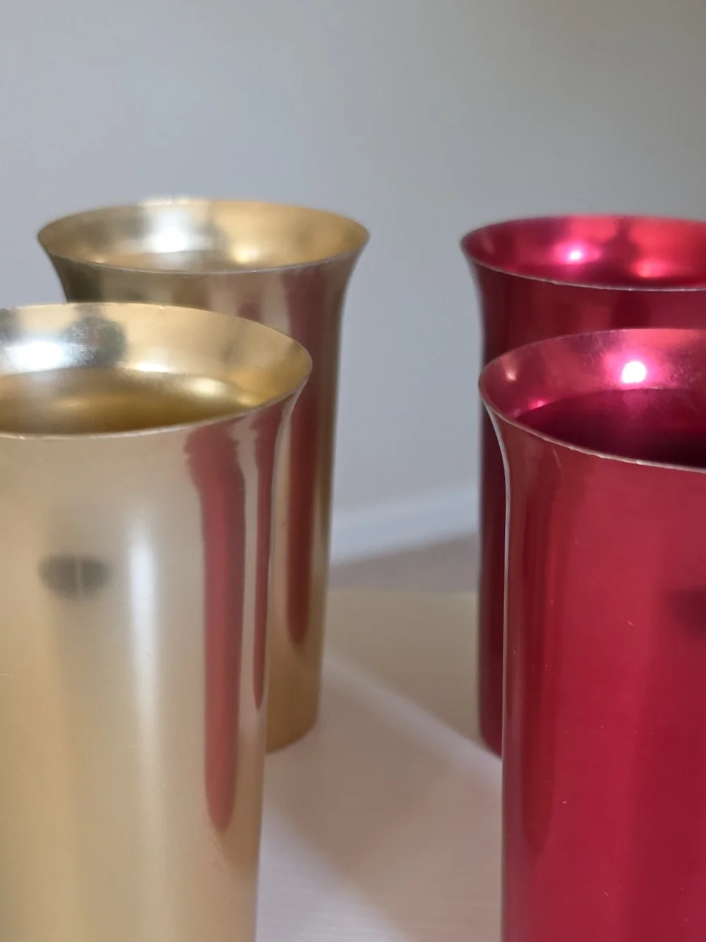 Color Craft Aluminum Tumbler Set 8pc 12 oz Stackable Flared Rim Multicolor